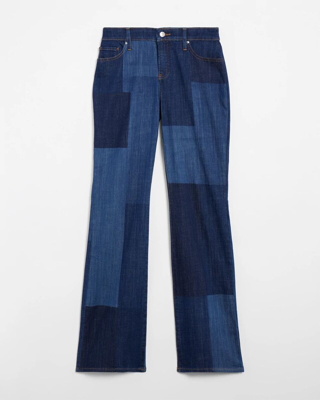 Girlfriend Laser Patch Flare Jeans - image 3